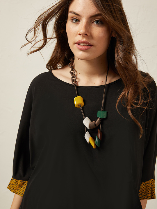 Elenamiro&nbsp;: Sautoir avec pendentifs g&eacute;om&eacute;triques Marron_1