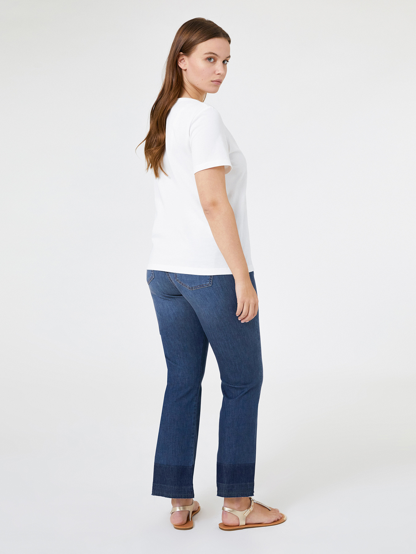 T-shirt with floral embroidery image number 1