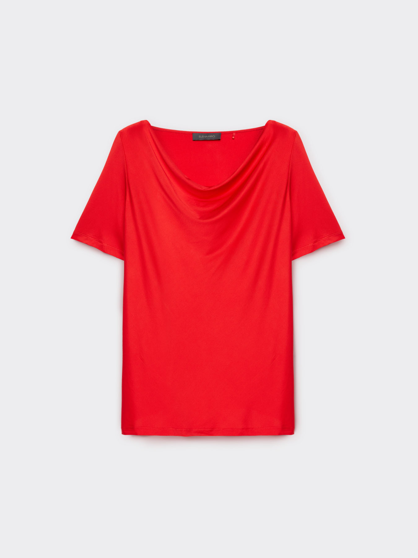 T-shirt in viscosa con drappeggio image number 4