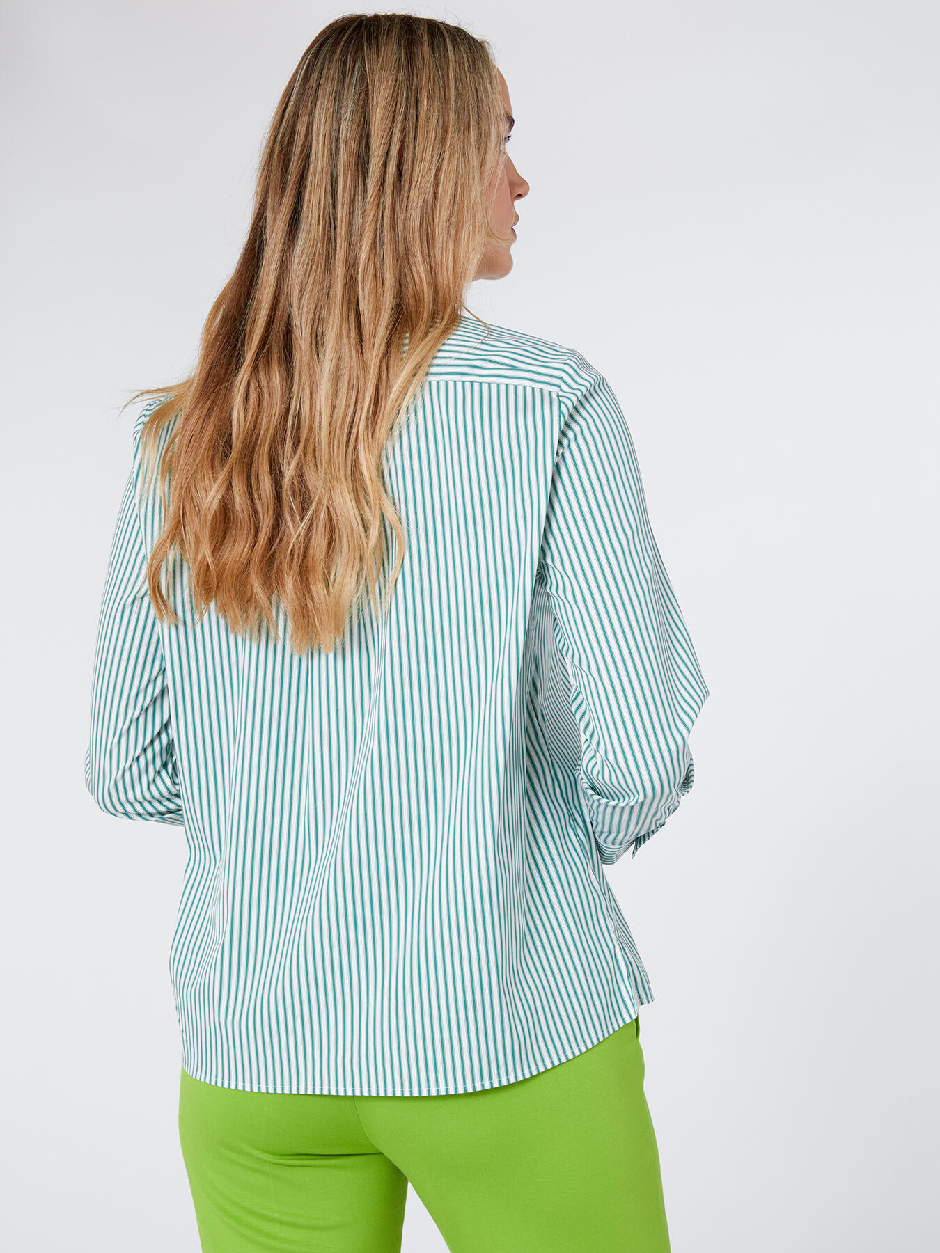 Striped poplin shirt image number 2