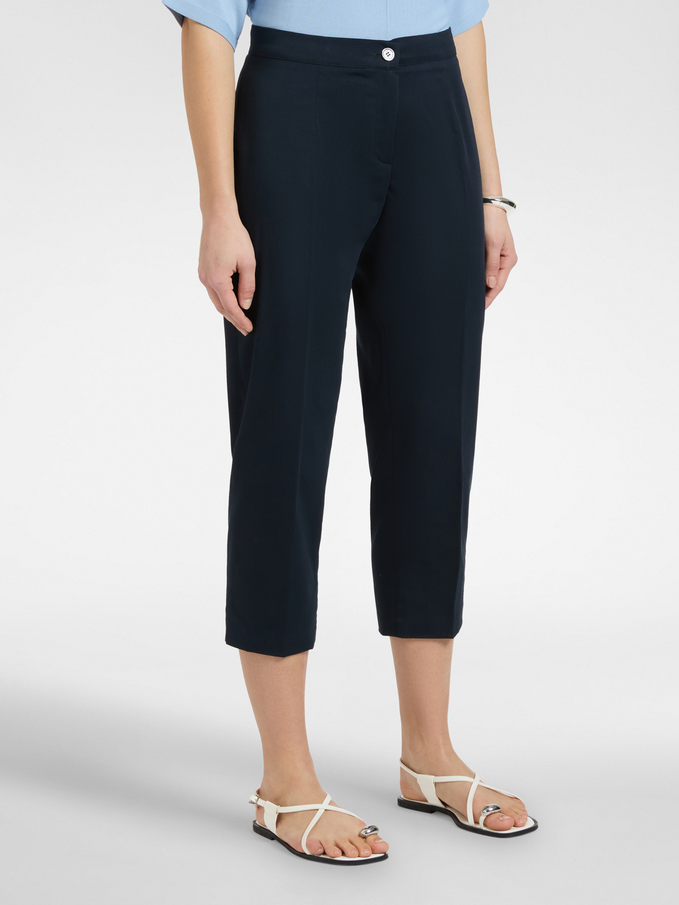 Pantaloni dritti in raso stretch image number 2
