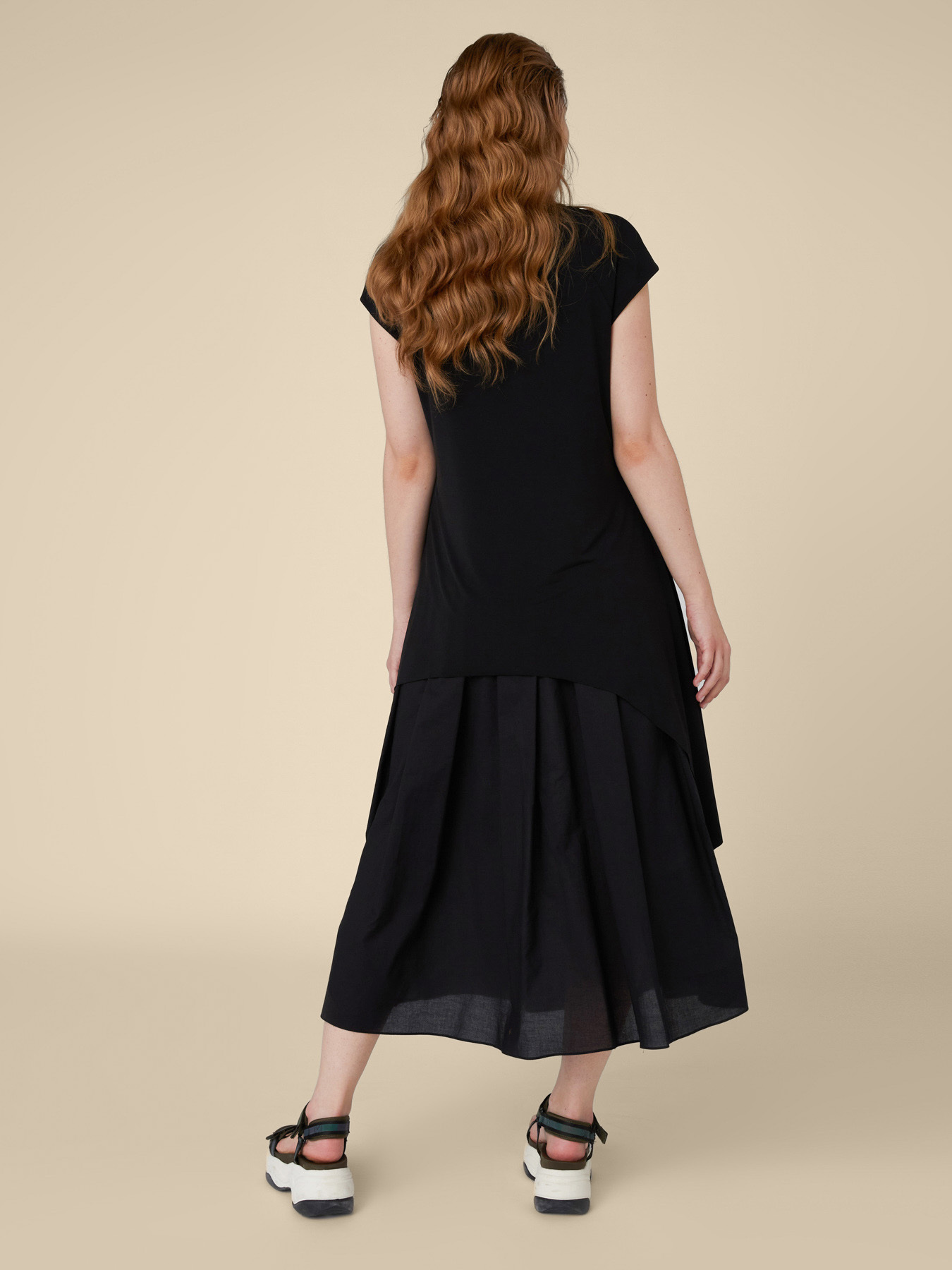 Jersey and voile dress image number 1