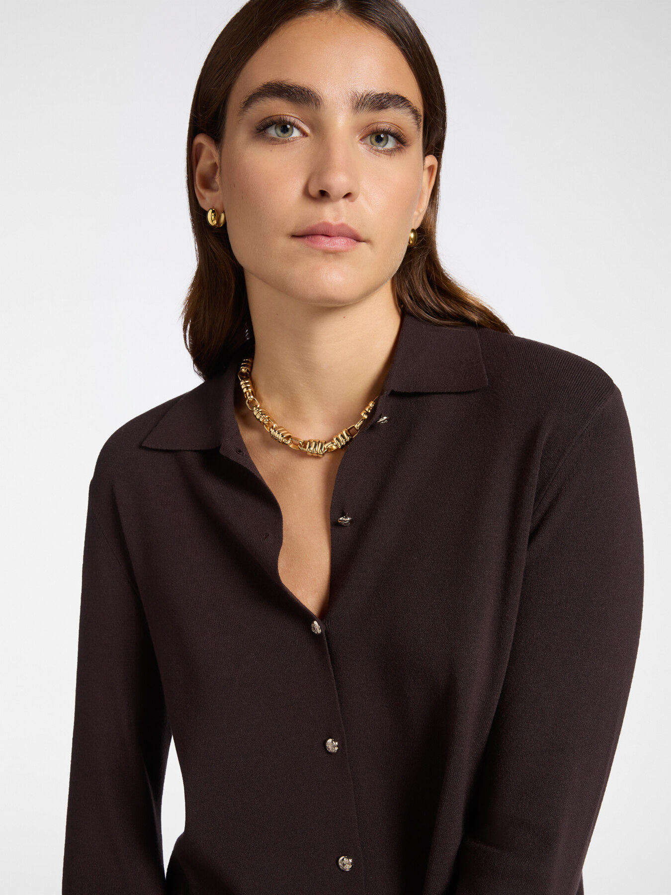 Cardigan long avec col image number 3