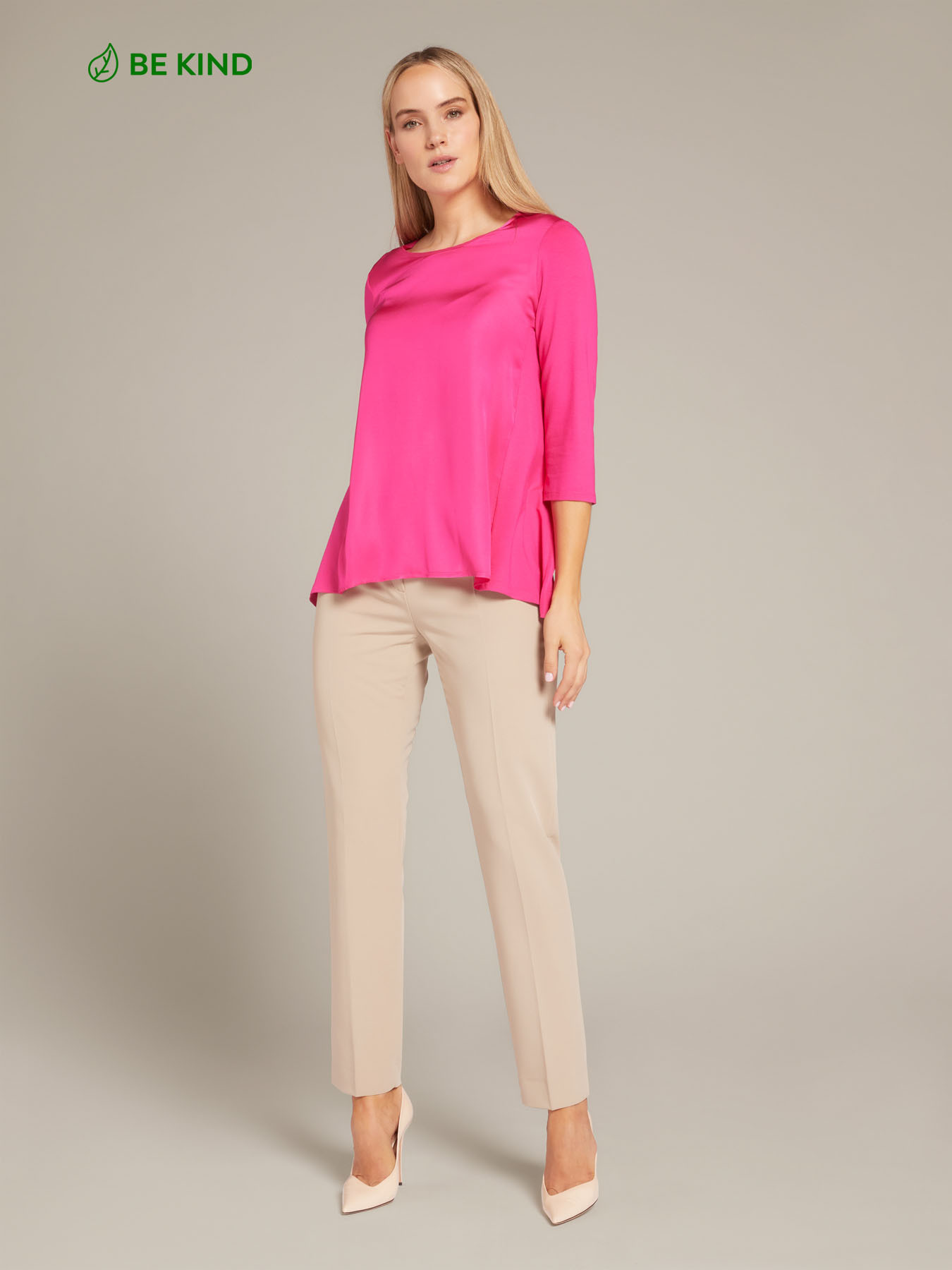 T-shirt in due tessuti in viscosa ECOVERO&trade; image number 0