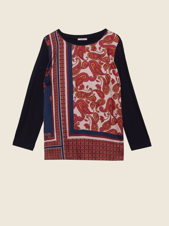 Elenamiro&nbsp;: T-shirt bi-mati&egrave;re Bleu_1