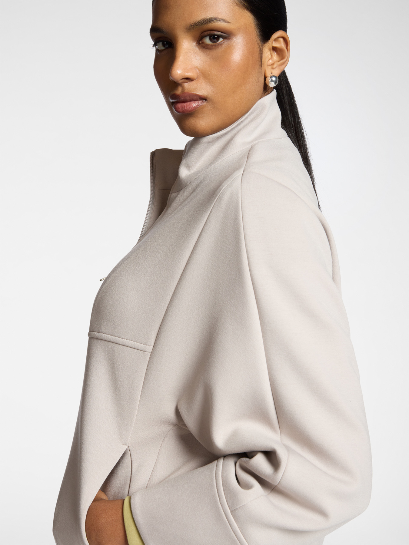Jacket with high collar and zip image number 3