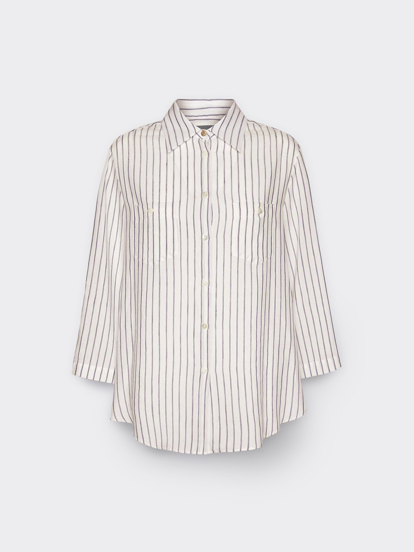 Striped shirt with breast pockets image number 4