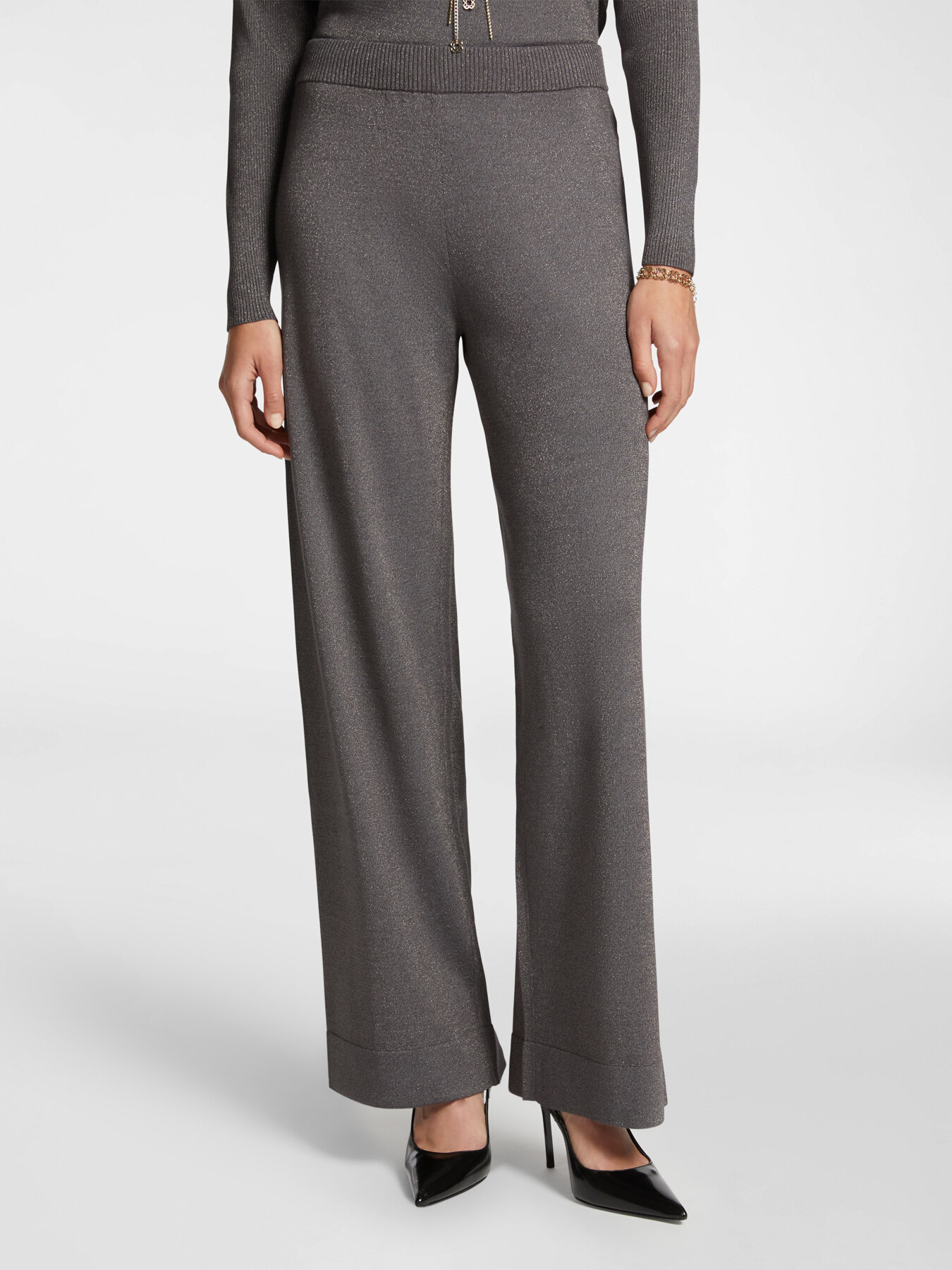 LENZING™ ECOVERO™ viscose lurex trousers image number 2