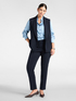 Slim-fit trousers in cotton-blend cr&ecirc;pe image number 0