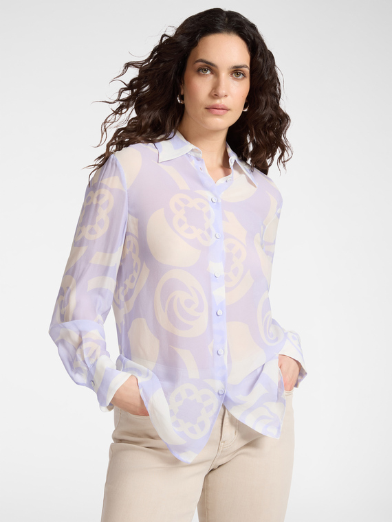 Camisa em viscose estampada