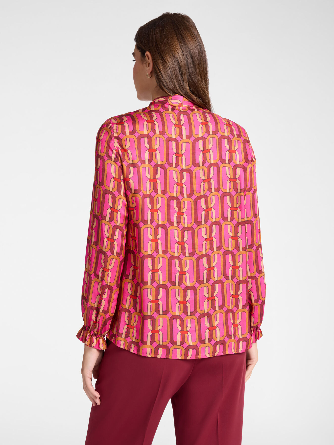 Blusa stampata con fusciacca image number 1