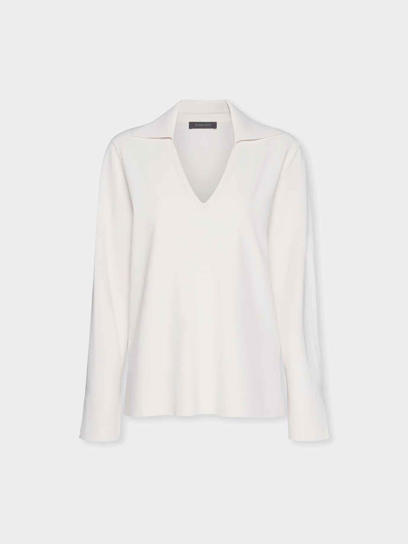 V-neck sweater with collar image number 4