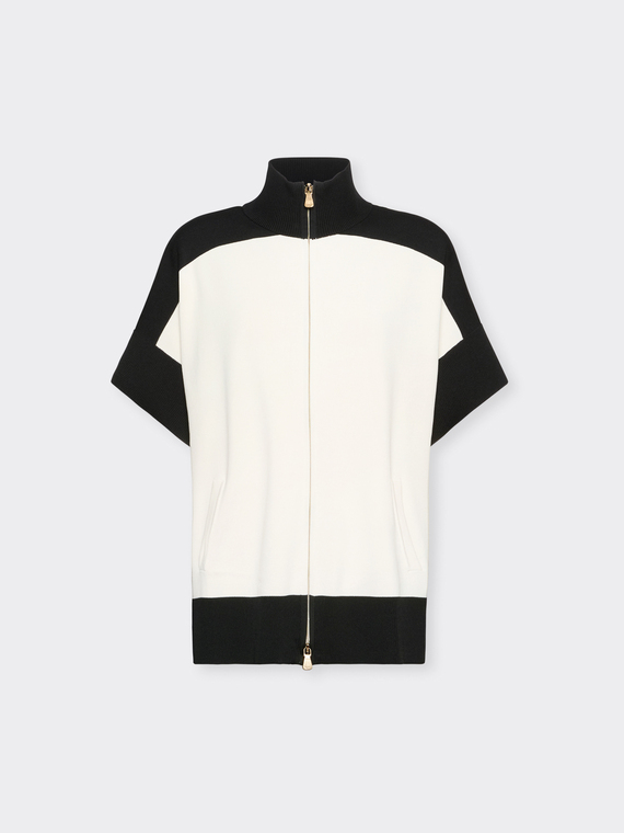 Short sleeve viscose blend cardigan