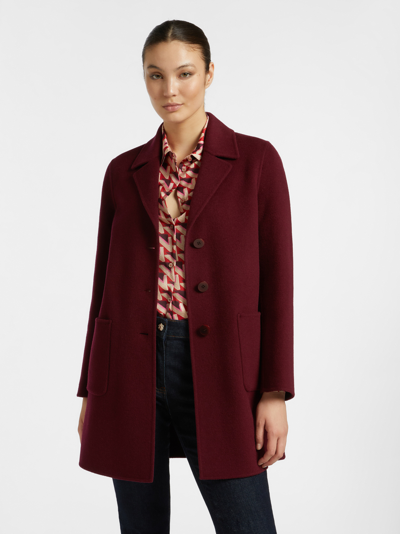 Tailored coat in double fabric image number 0