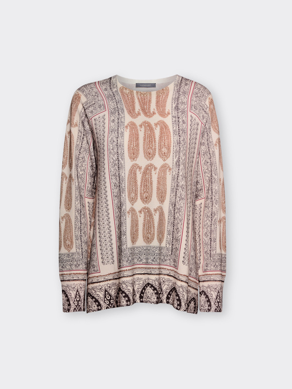 Jersey de cuello redondo estampado