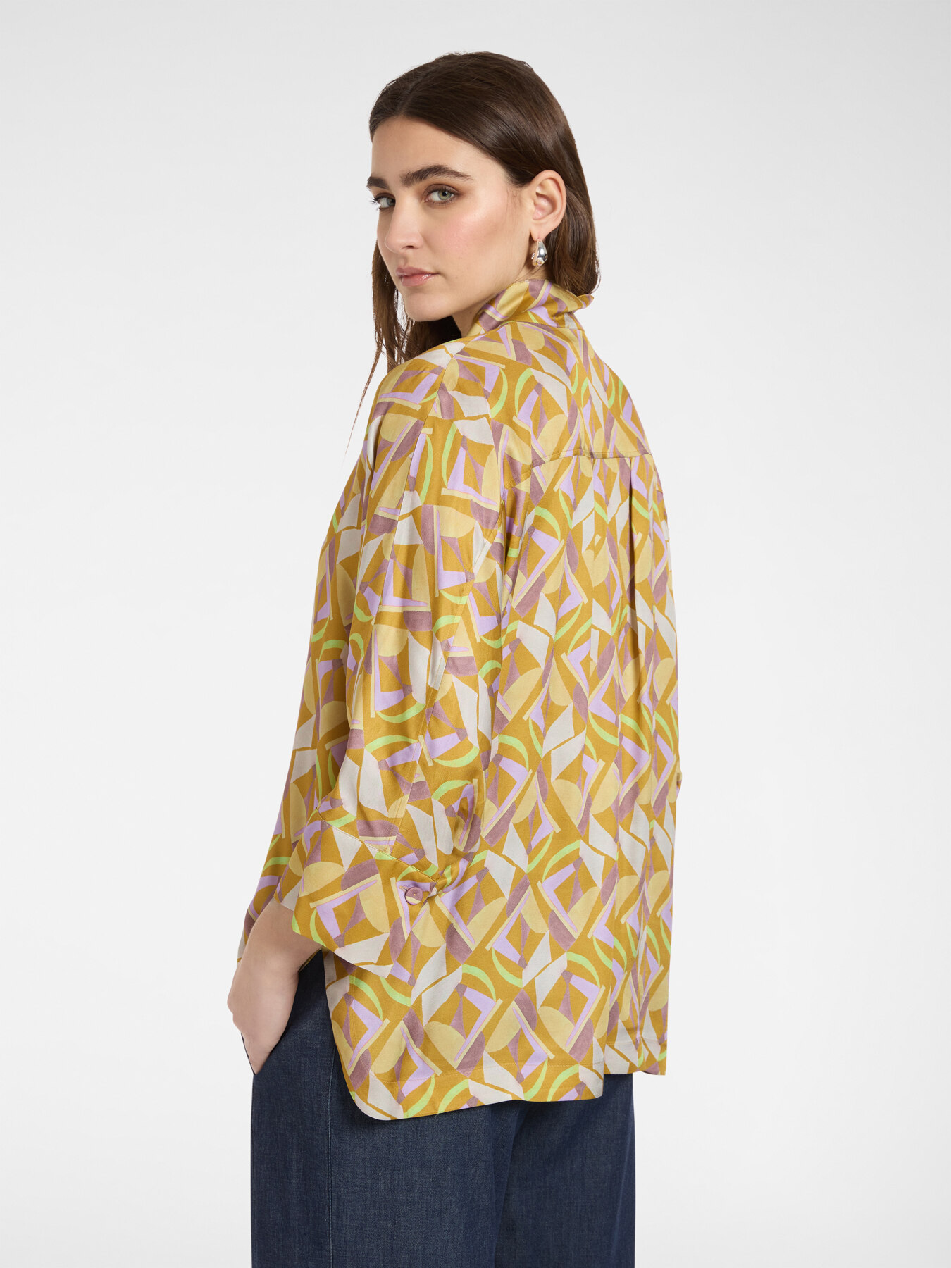 Printed viscose blouse image number 1