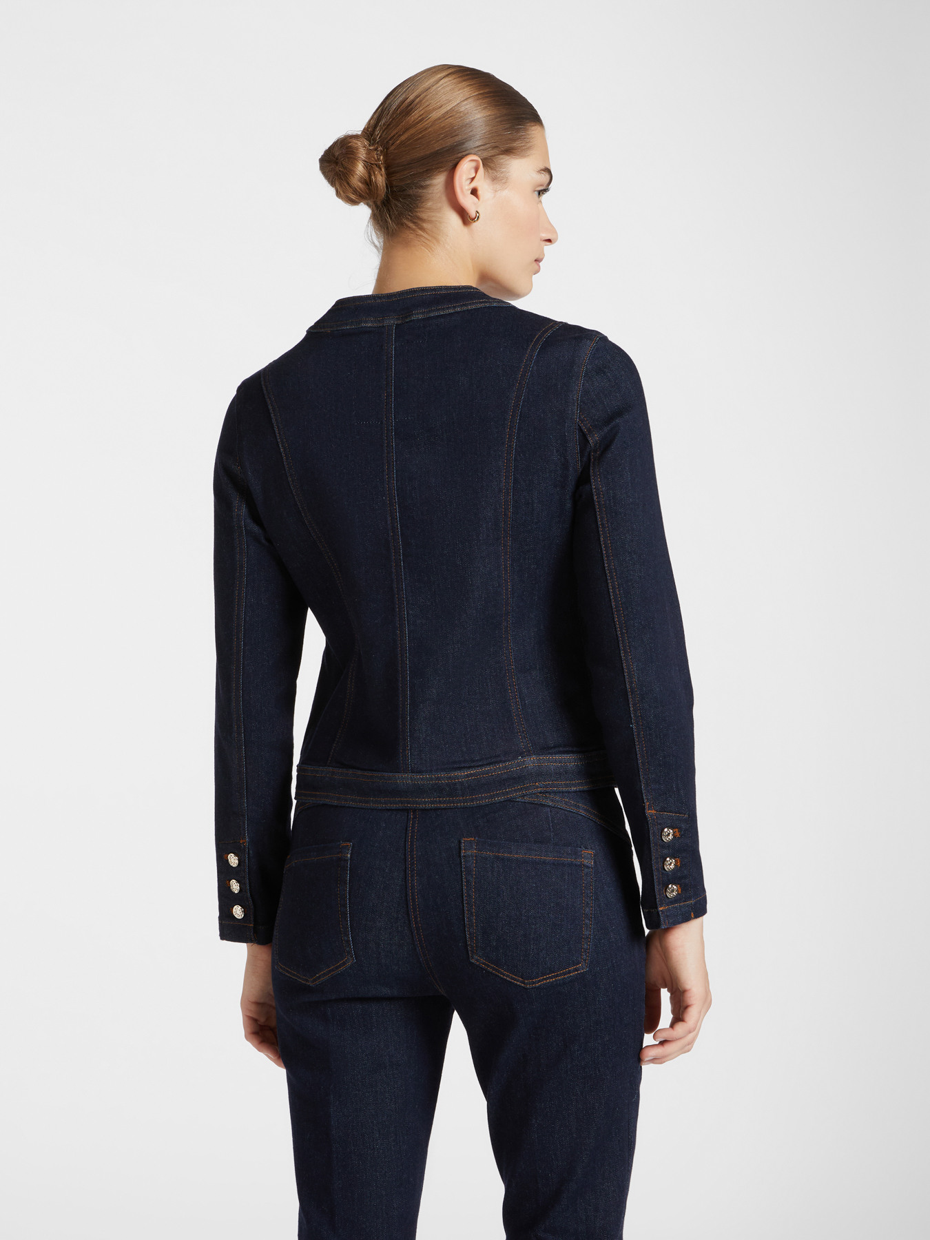 Giacca girocollo in denim image number 1