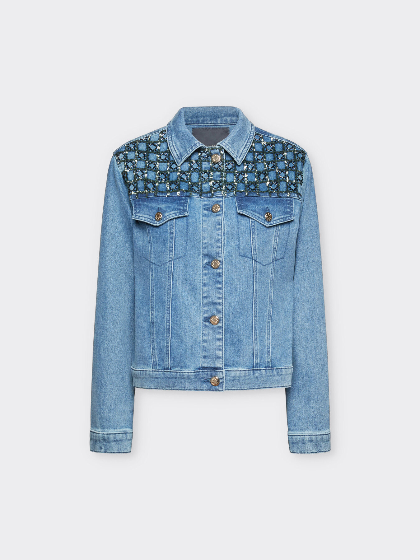Embroidered denim jacket image number 4