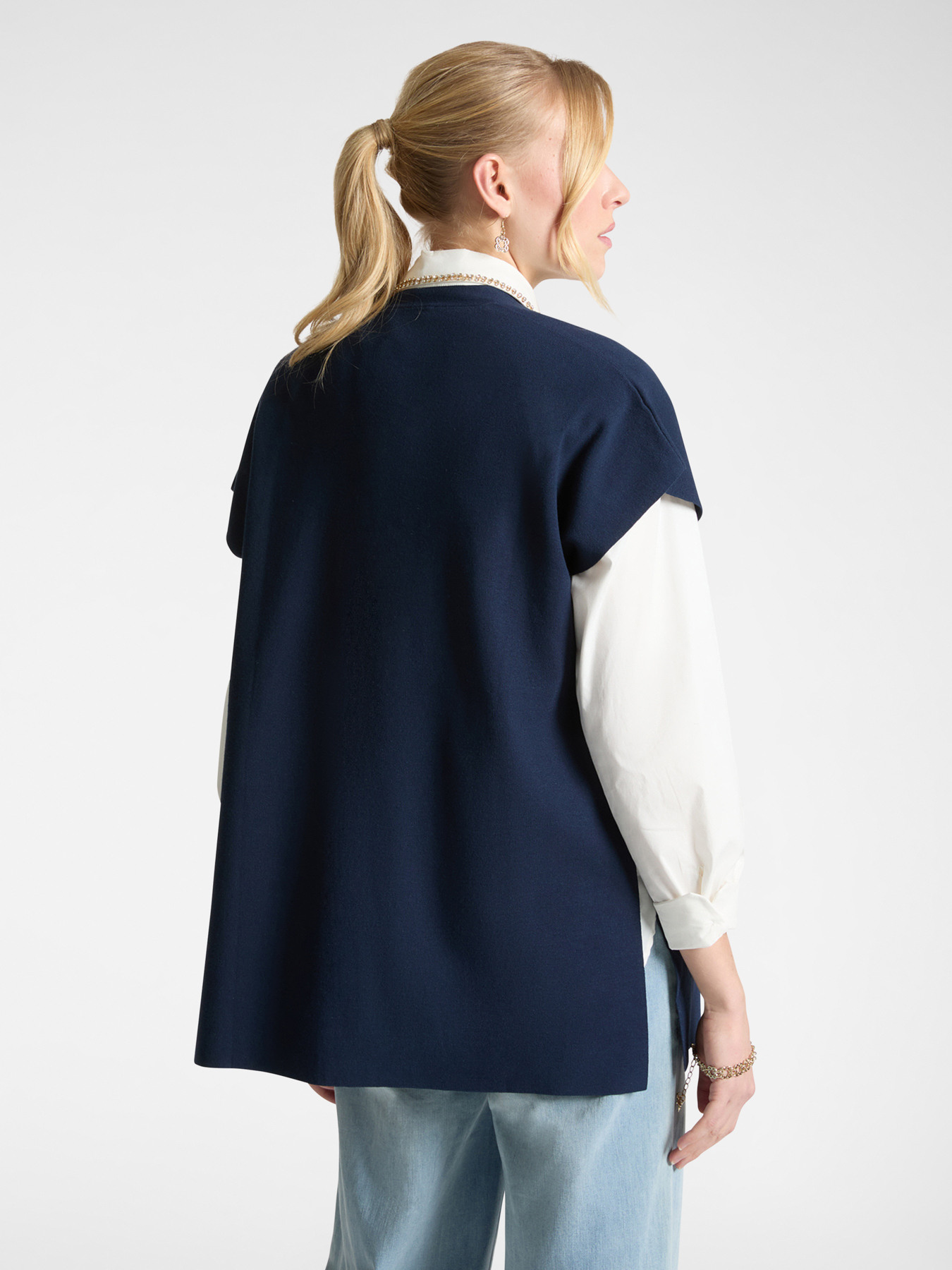 Gilet lungo con maniche corte image number 1