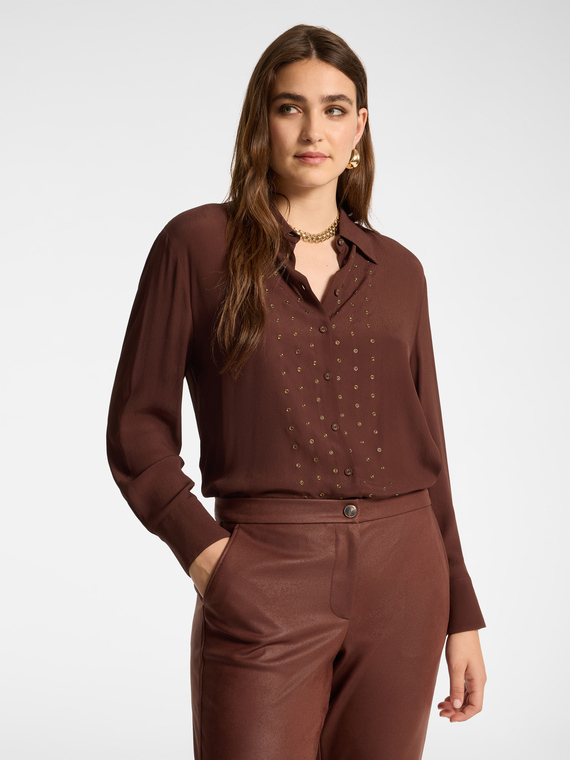 Camisa de viscosa con strass