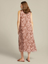 Printed ramie midi dress image number 1