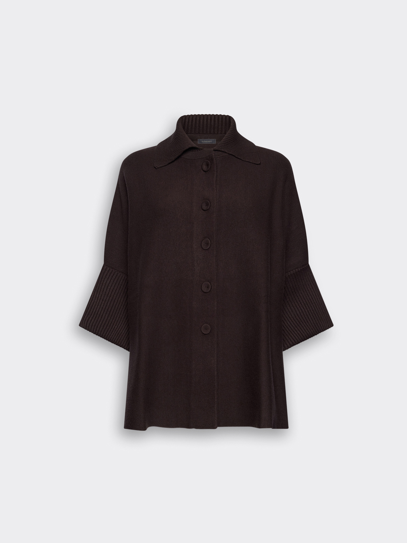 Poncho em malha com gola polo image number 4