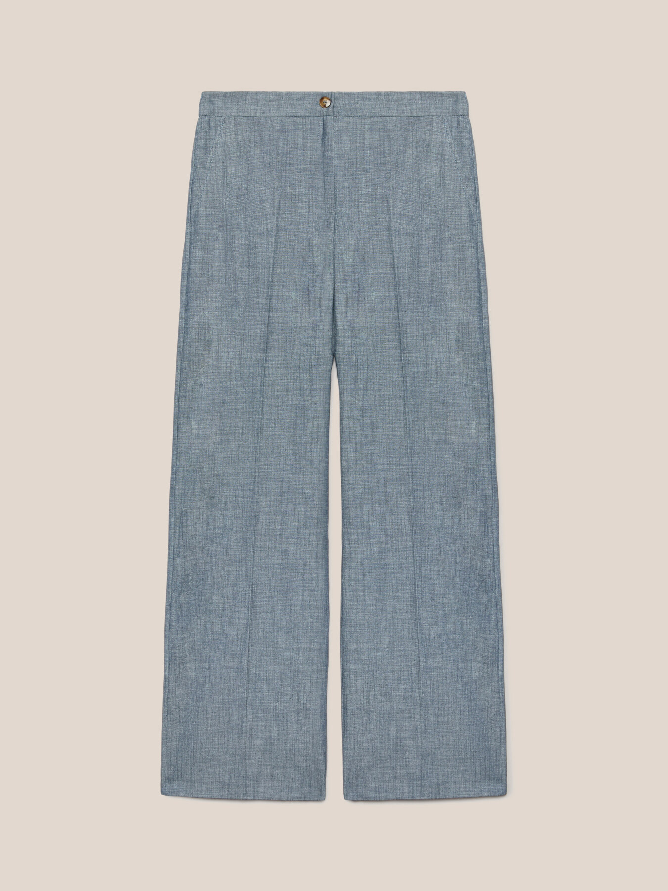 Pantalones anchos de chambray image number 4