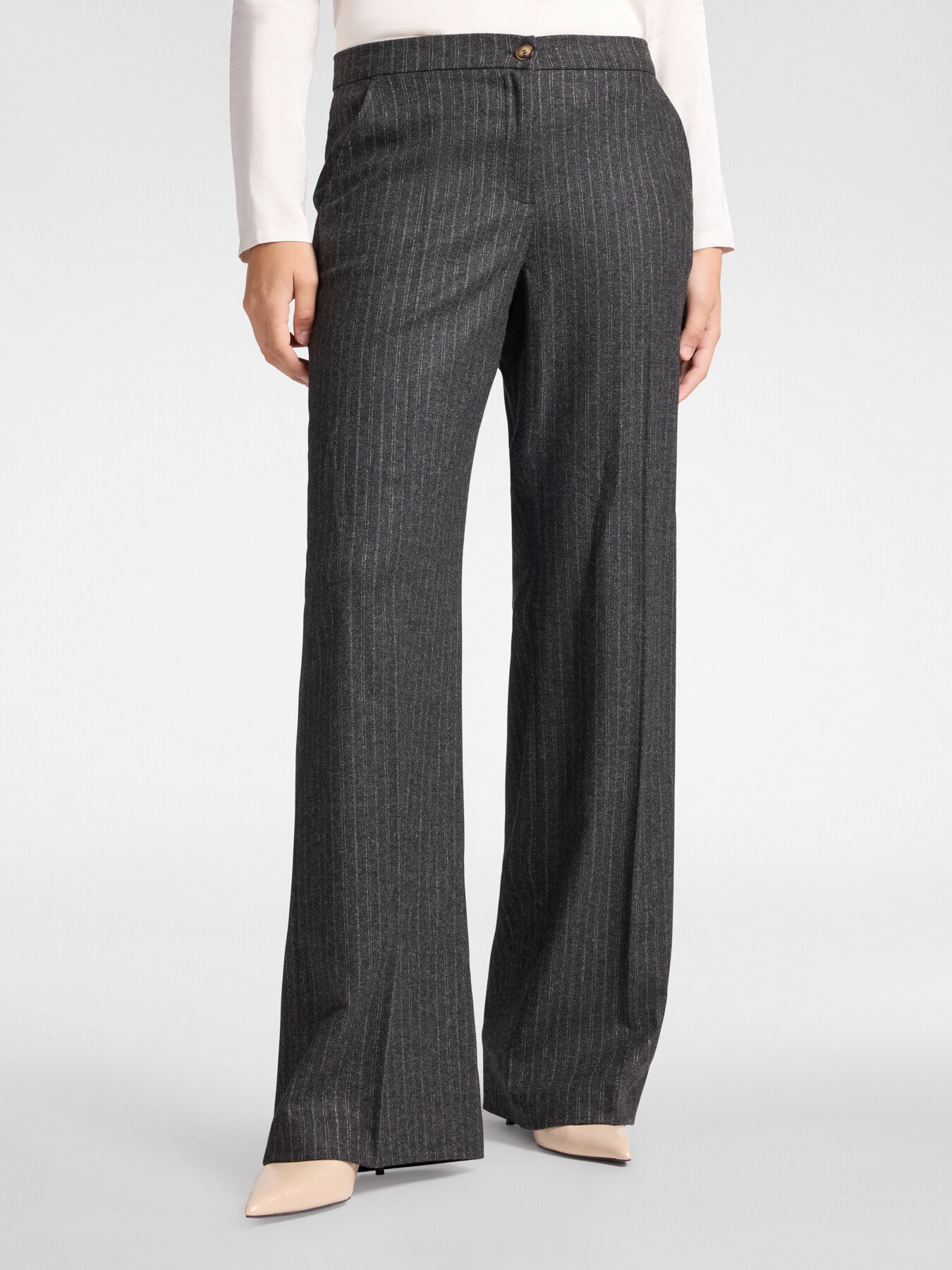 Pinstriped flannel trousers image number 2