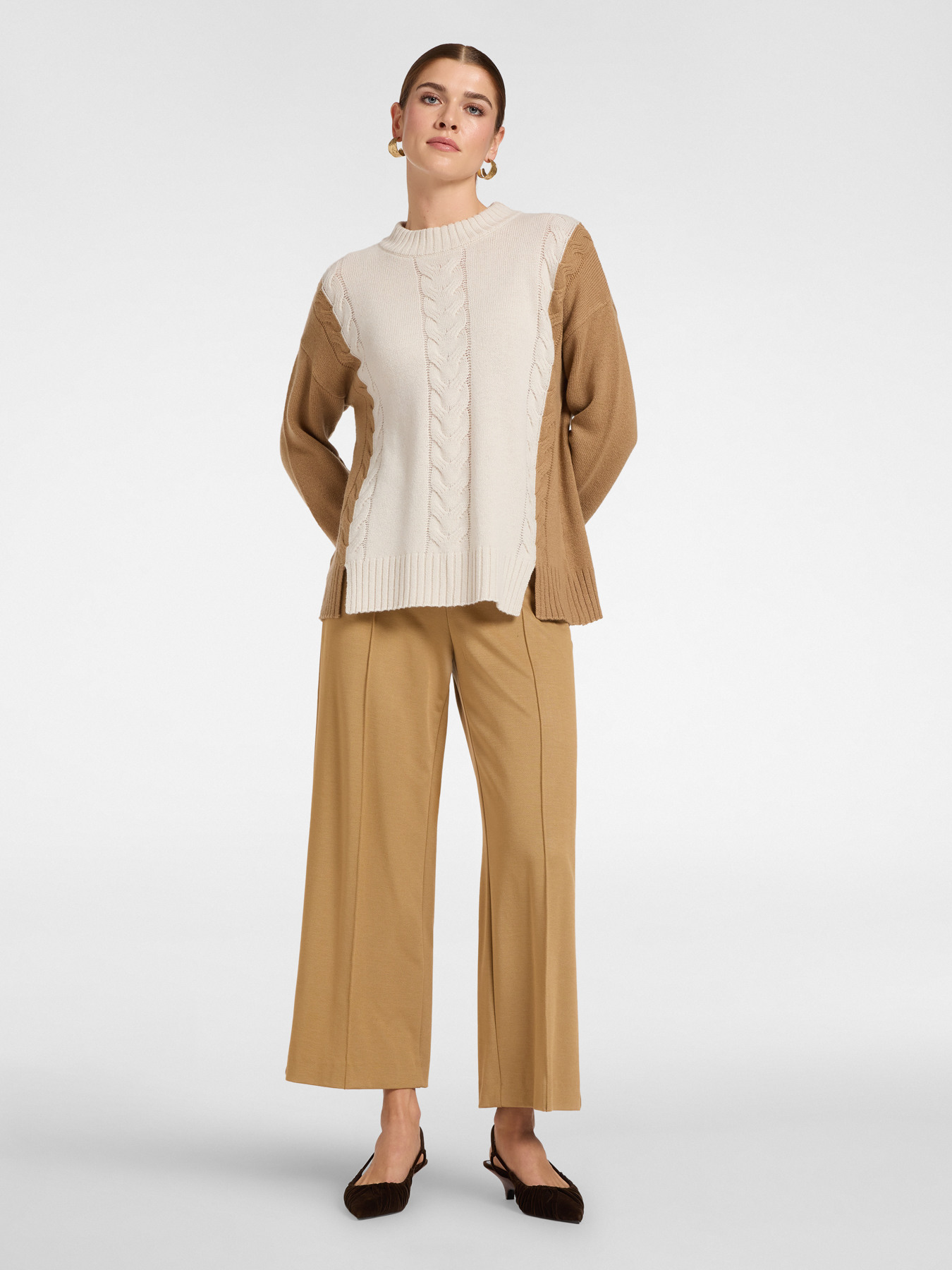Pure wool sweater with cable knit image number 2