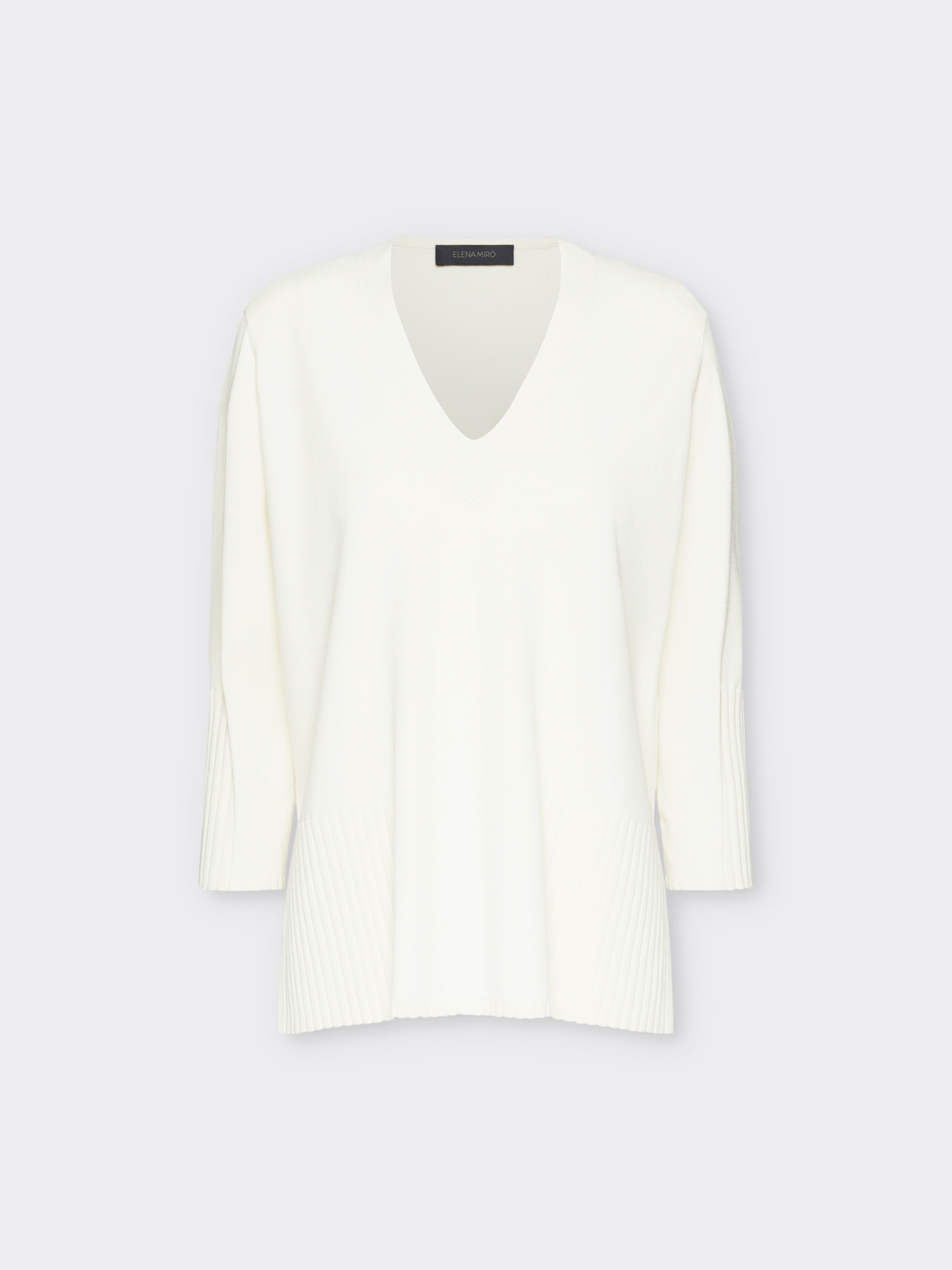 Tricot avec bord &agrave; c&ocirc;tes dans le bas image number 4