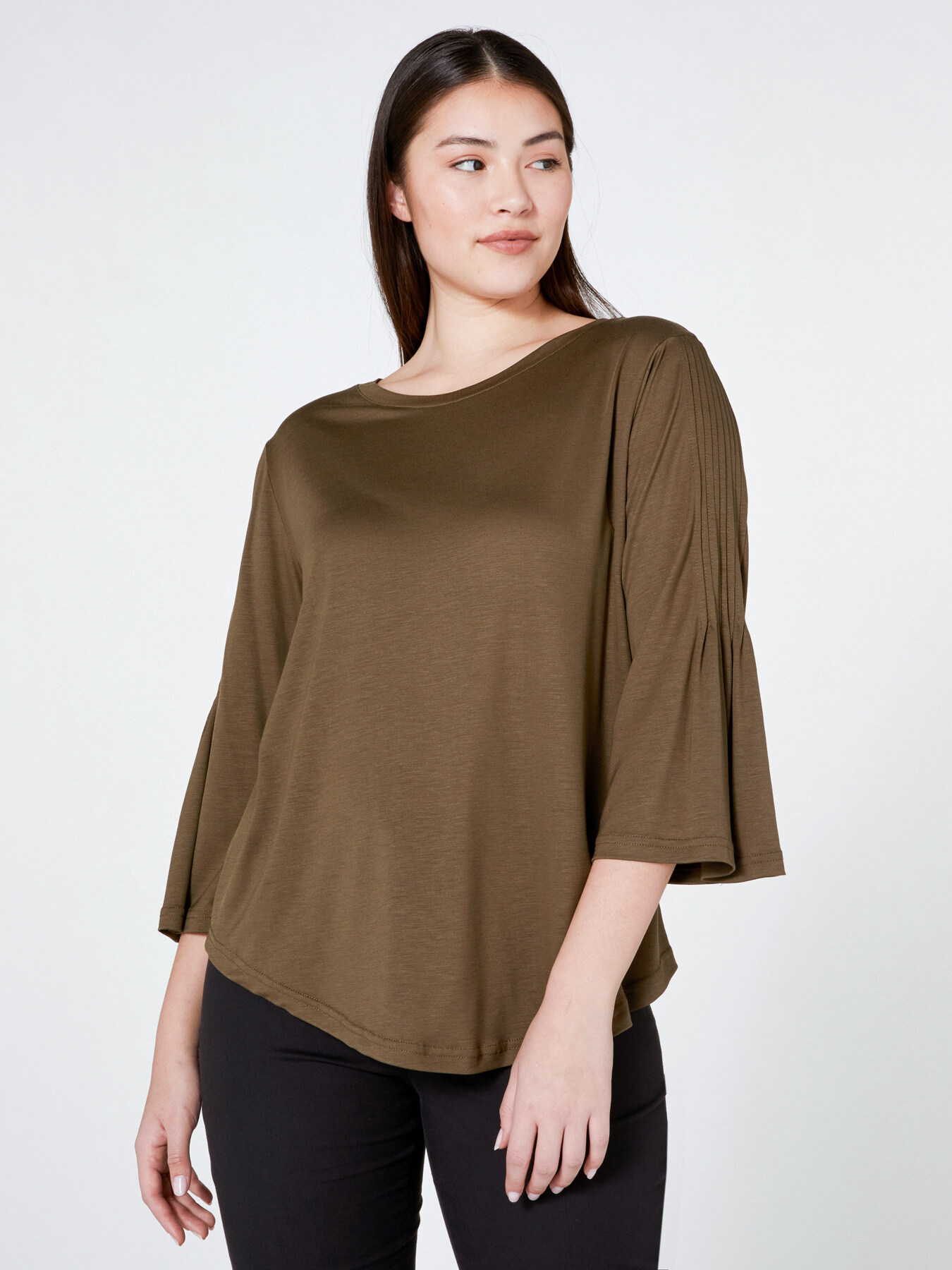 T-Shirt mit Falten an den &Auml;rmeln image number 2