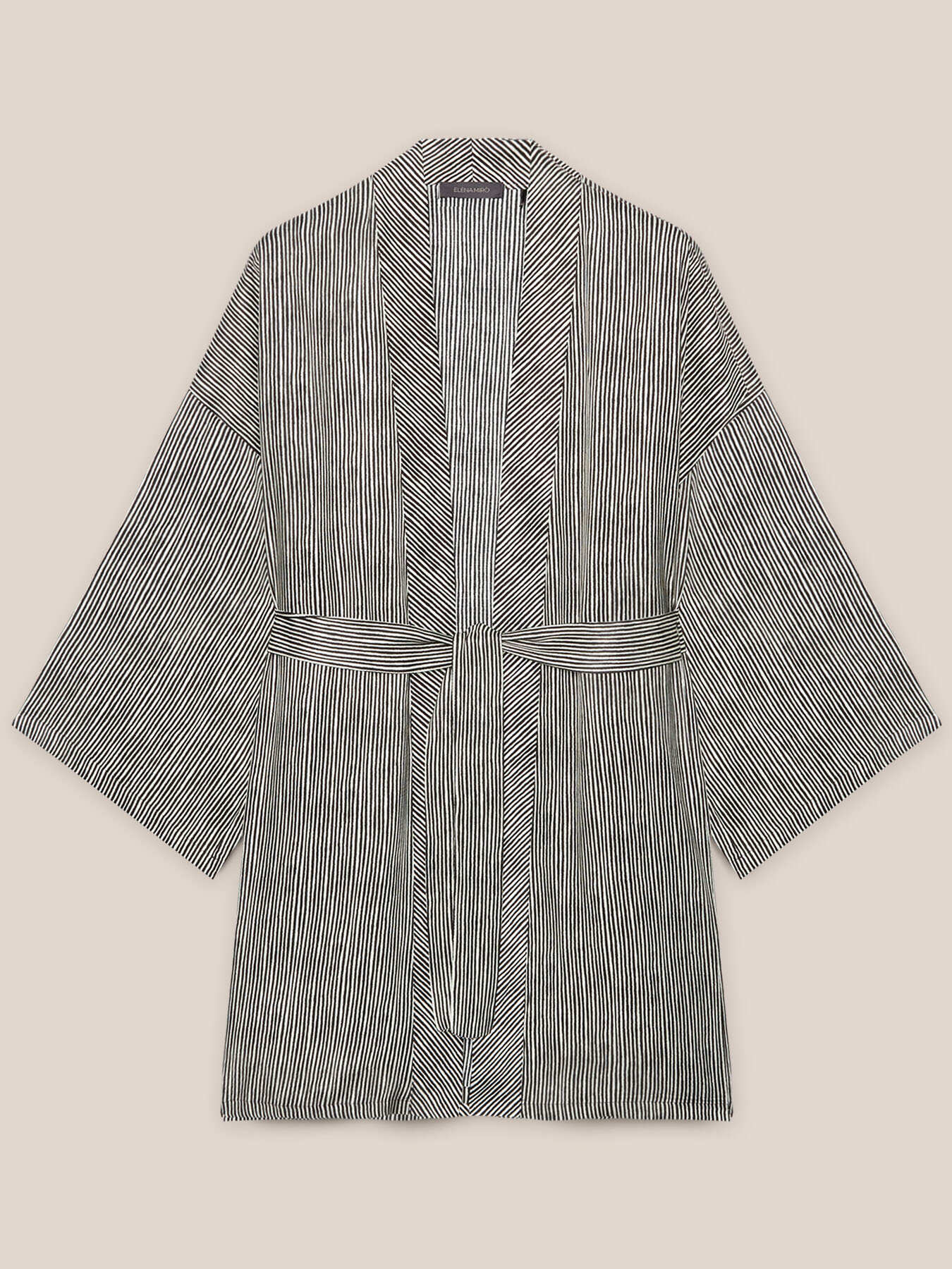 Blusa lunga stampata con cintura image number 4