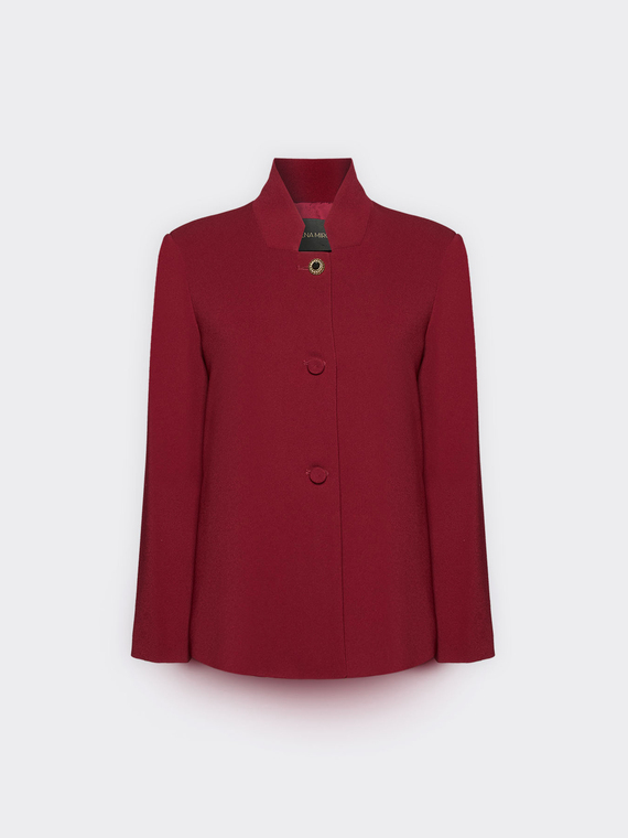 Cr&ecirc;pe jacket with jewel button