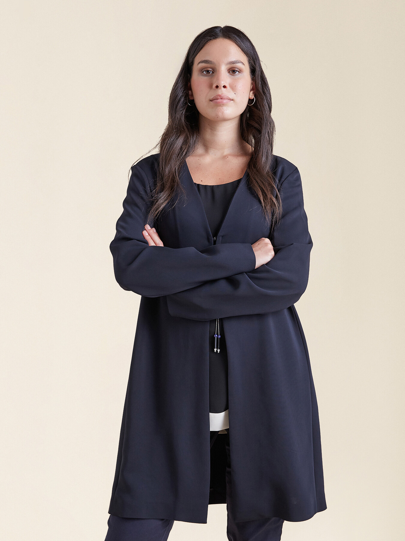 Veste longue en tissu fluide image number 0