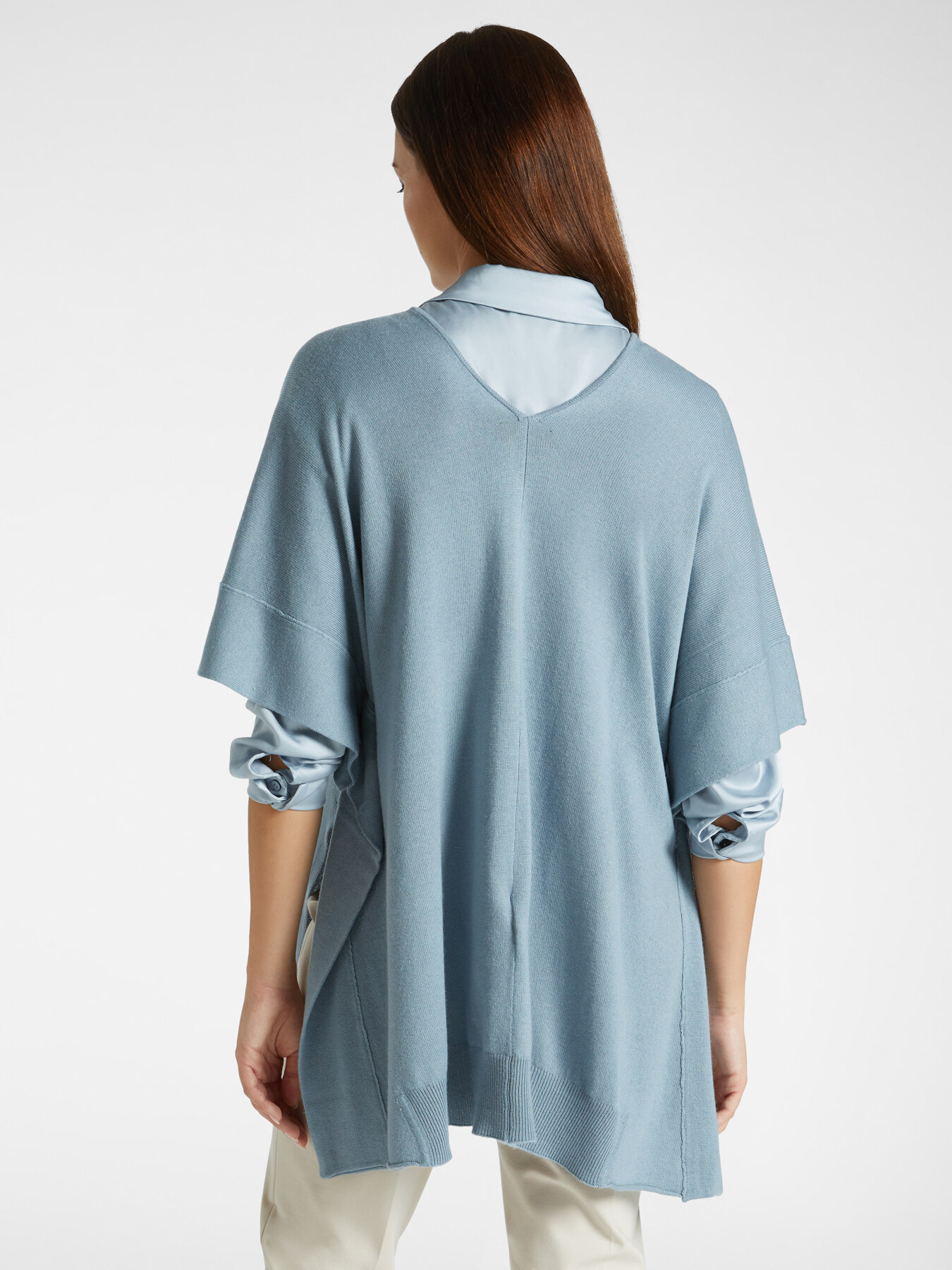 Cape en fil de cachemire m&eacute;lang&eacute; image number 1