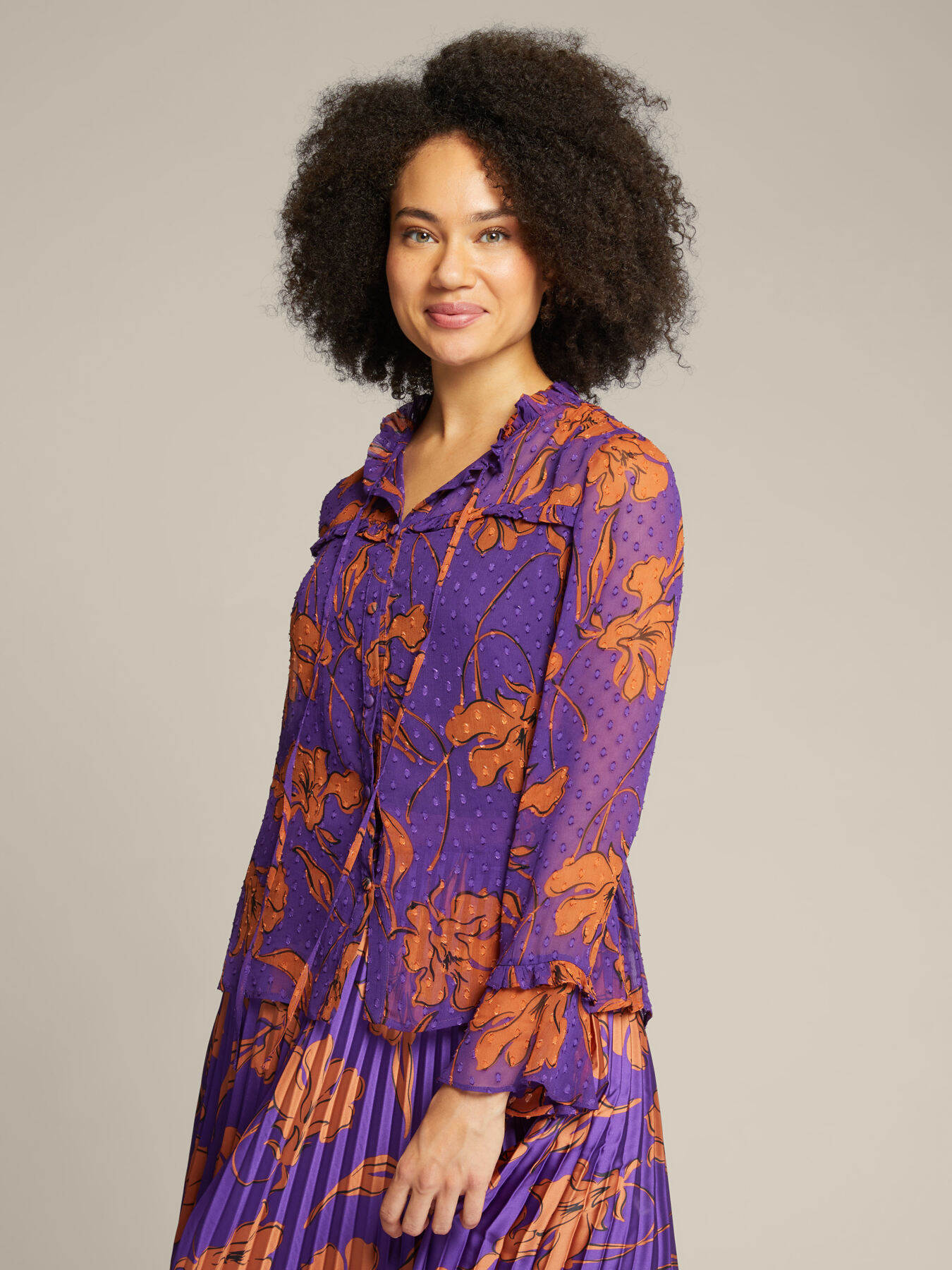 Camisa floral de fil-coup&eacute; image number 0