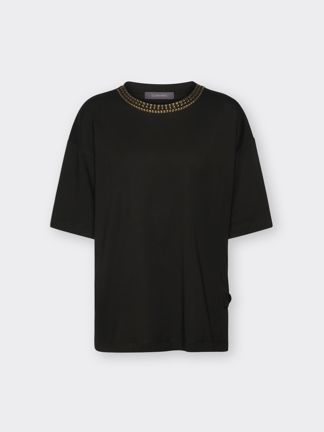 T-shirt in cotone con borchie e lacci laterali image number 4