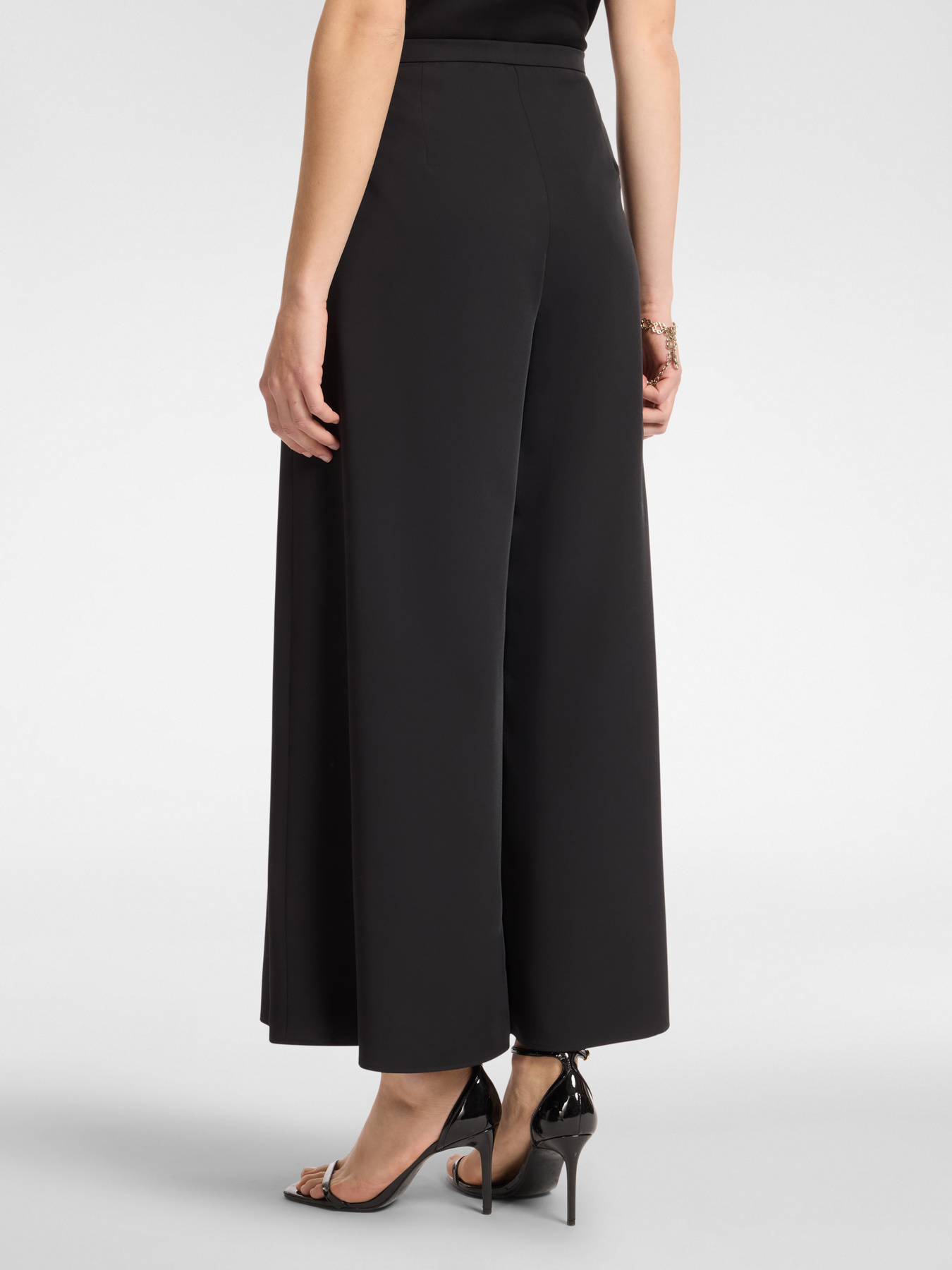 Pantalon large cropped &agrave; plis image number 1