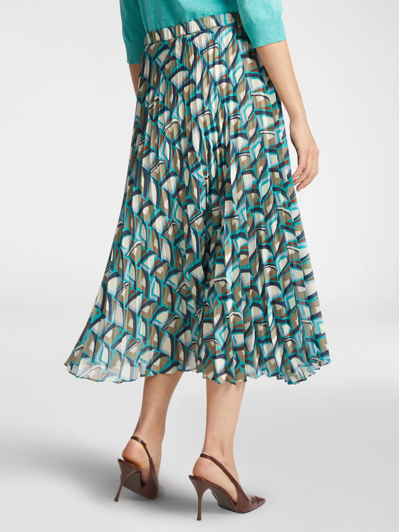 Gonna pliss&eacute; stampata image number 1