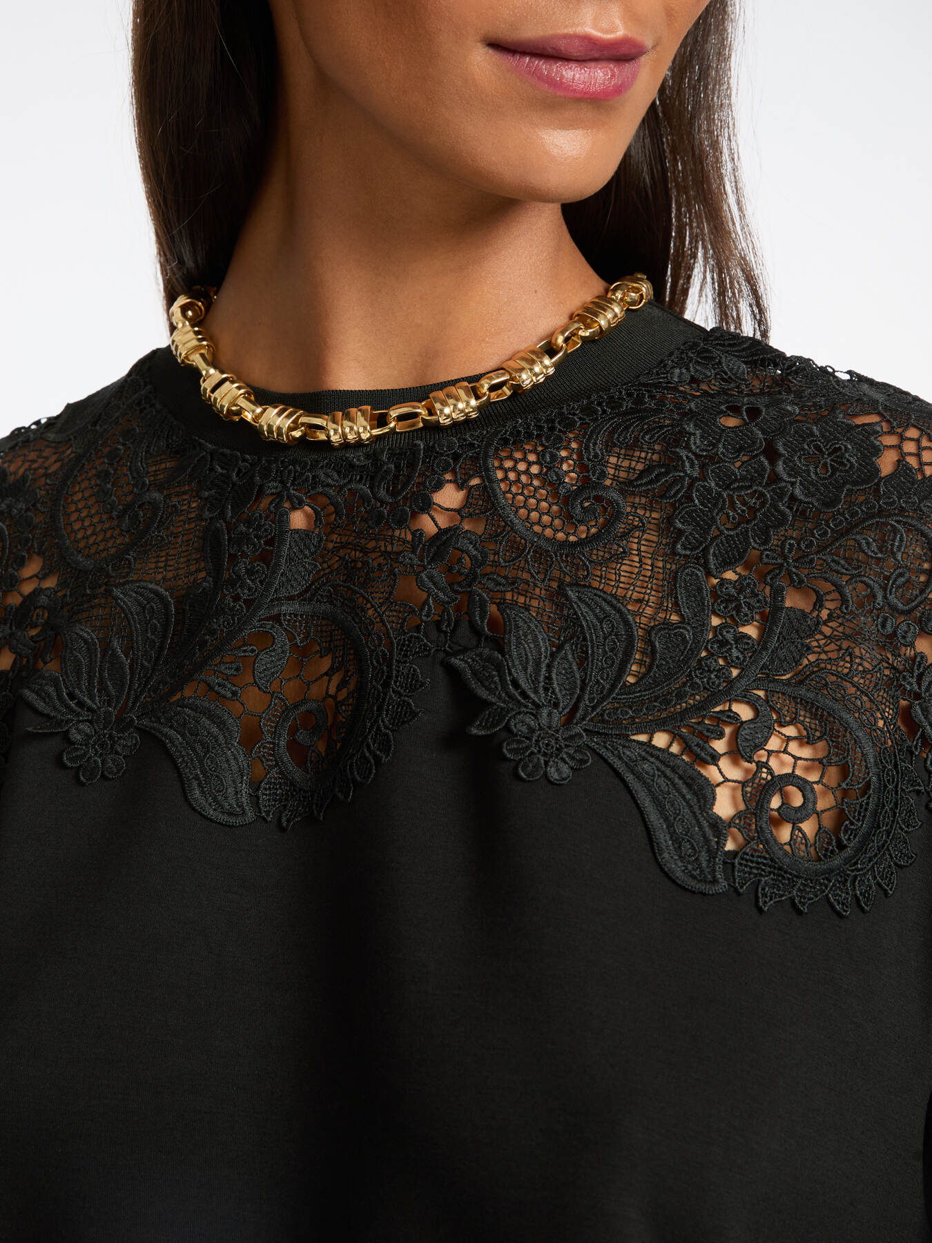 Sweat-shirt avec dentelle image number 3