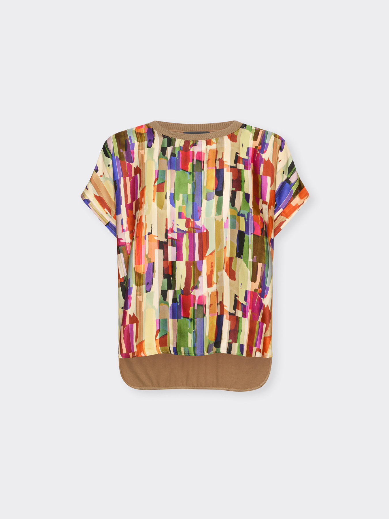 T-shirt in due tessuti con stampa image number 0