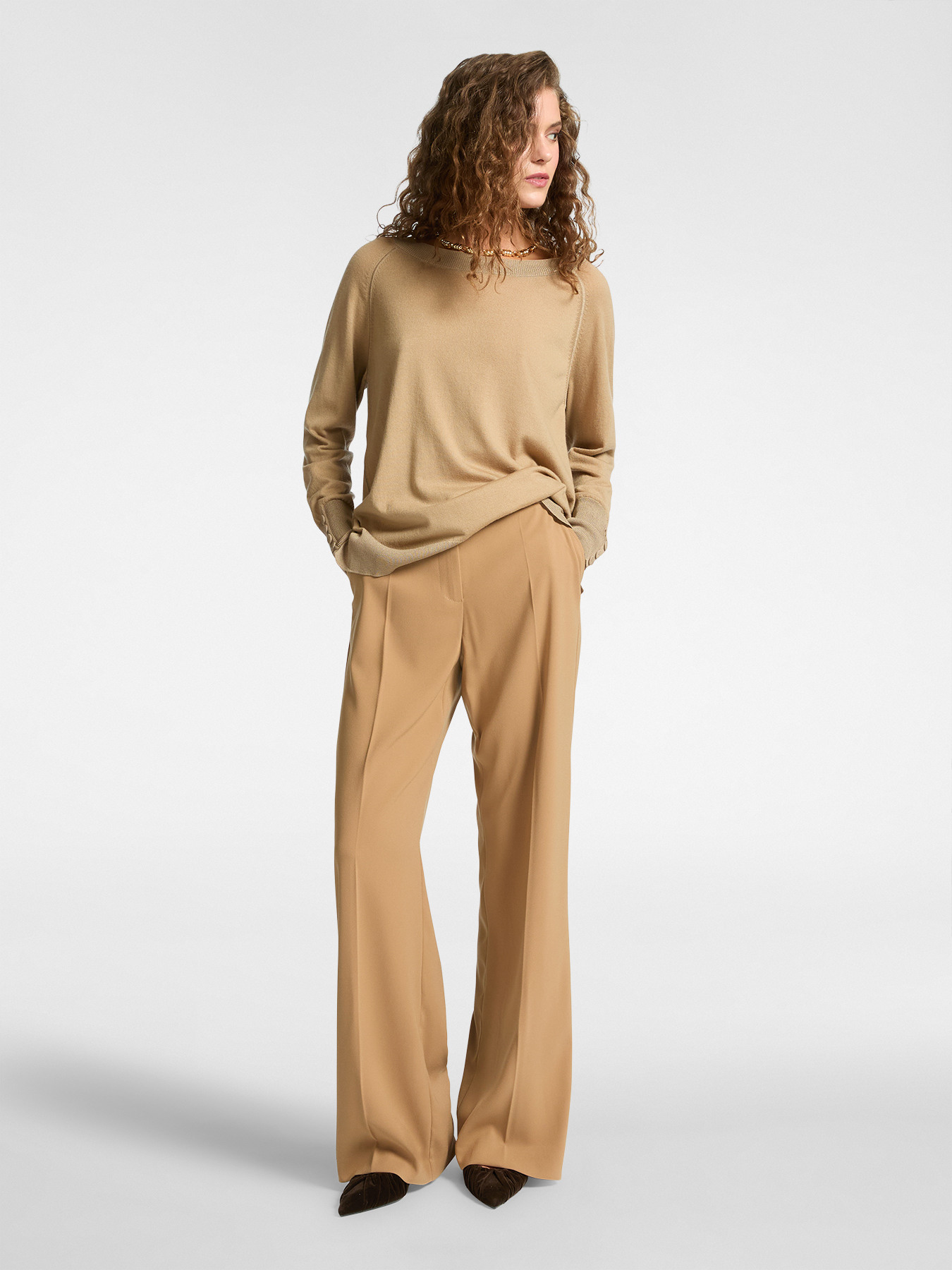 Soft touch sweater with buttons image number 2