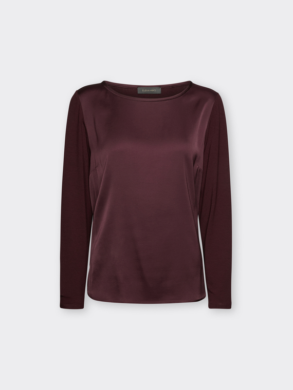 Two-tone viscose T-shirt