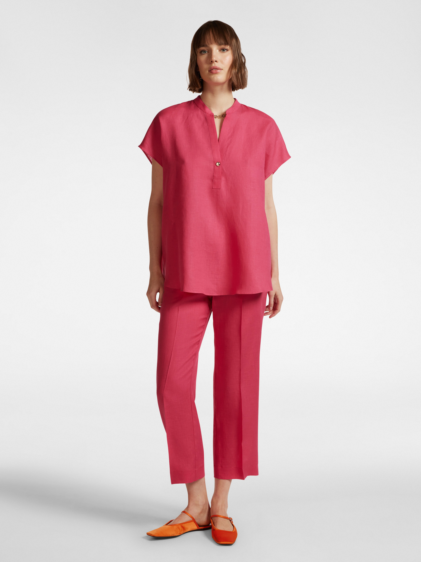 Blusa tipo kimono de lino image number 2