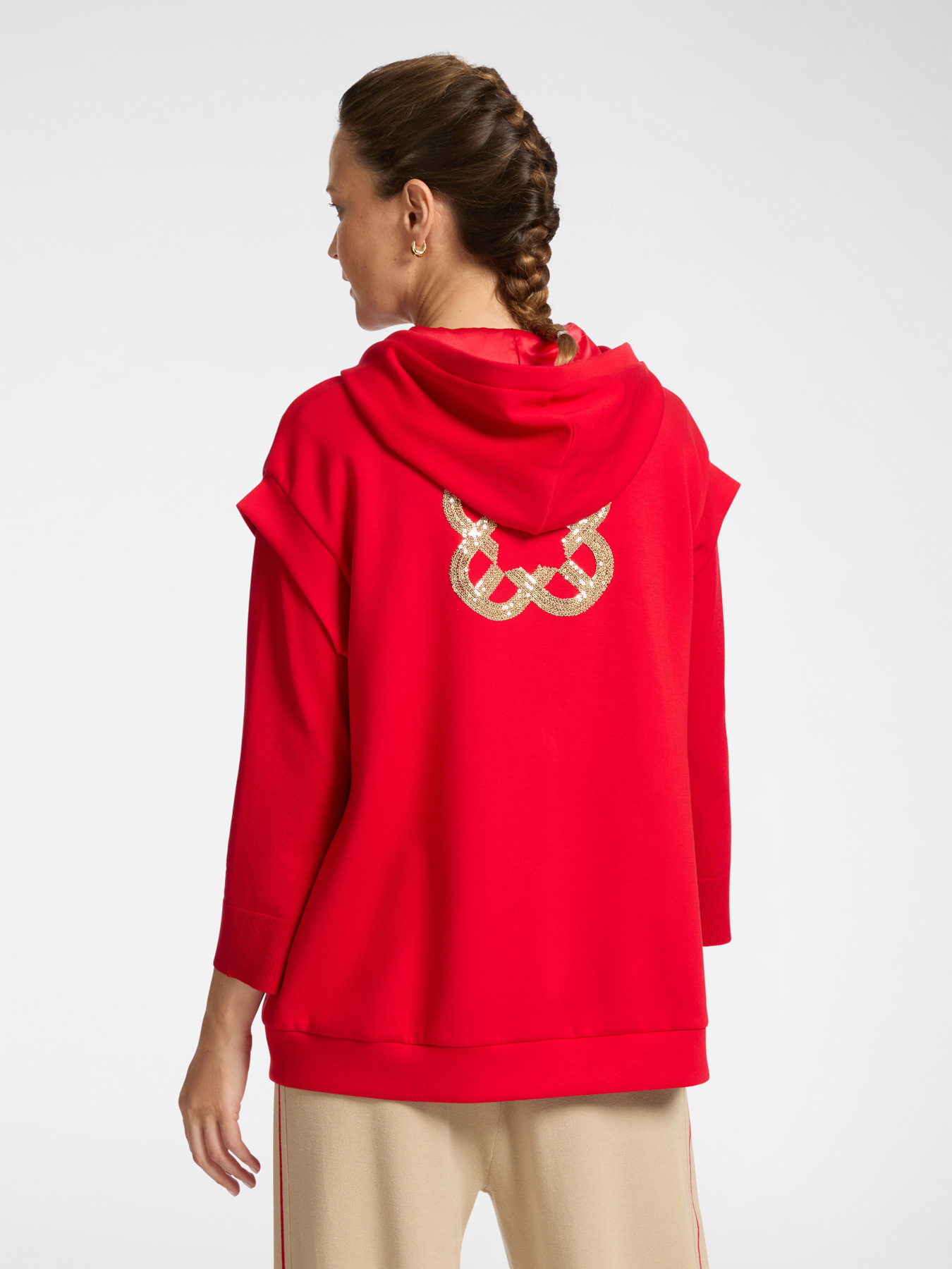 Short-sleeved sweatshirt with zip image number 1