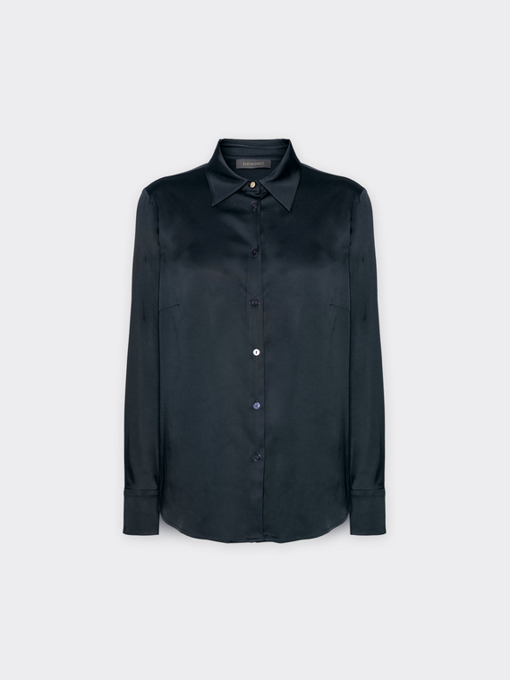 Camisa de cetim el&aacute;stico