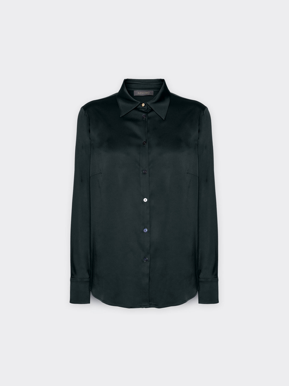 Camisa de cetim el&aacute;stico