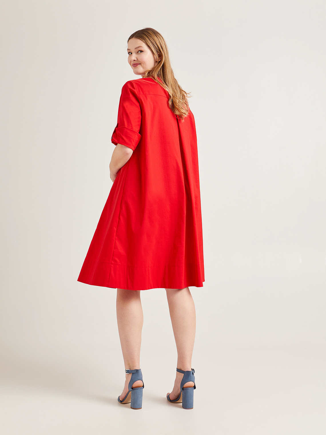 Elenamiro: Vestido em popeline liso_3