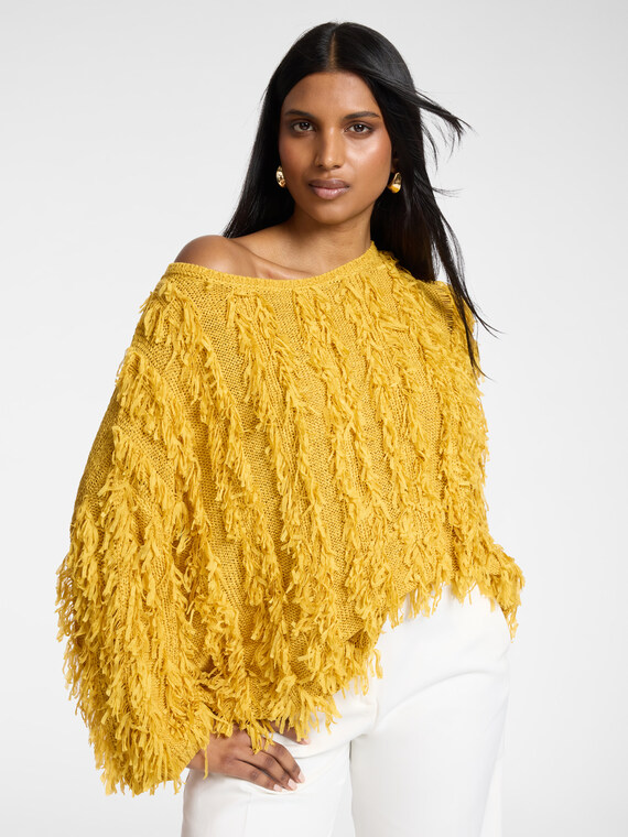 Oversize-Pullover mit Fransen