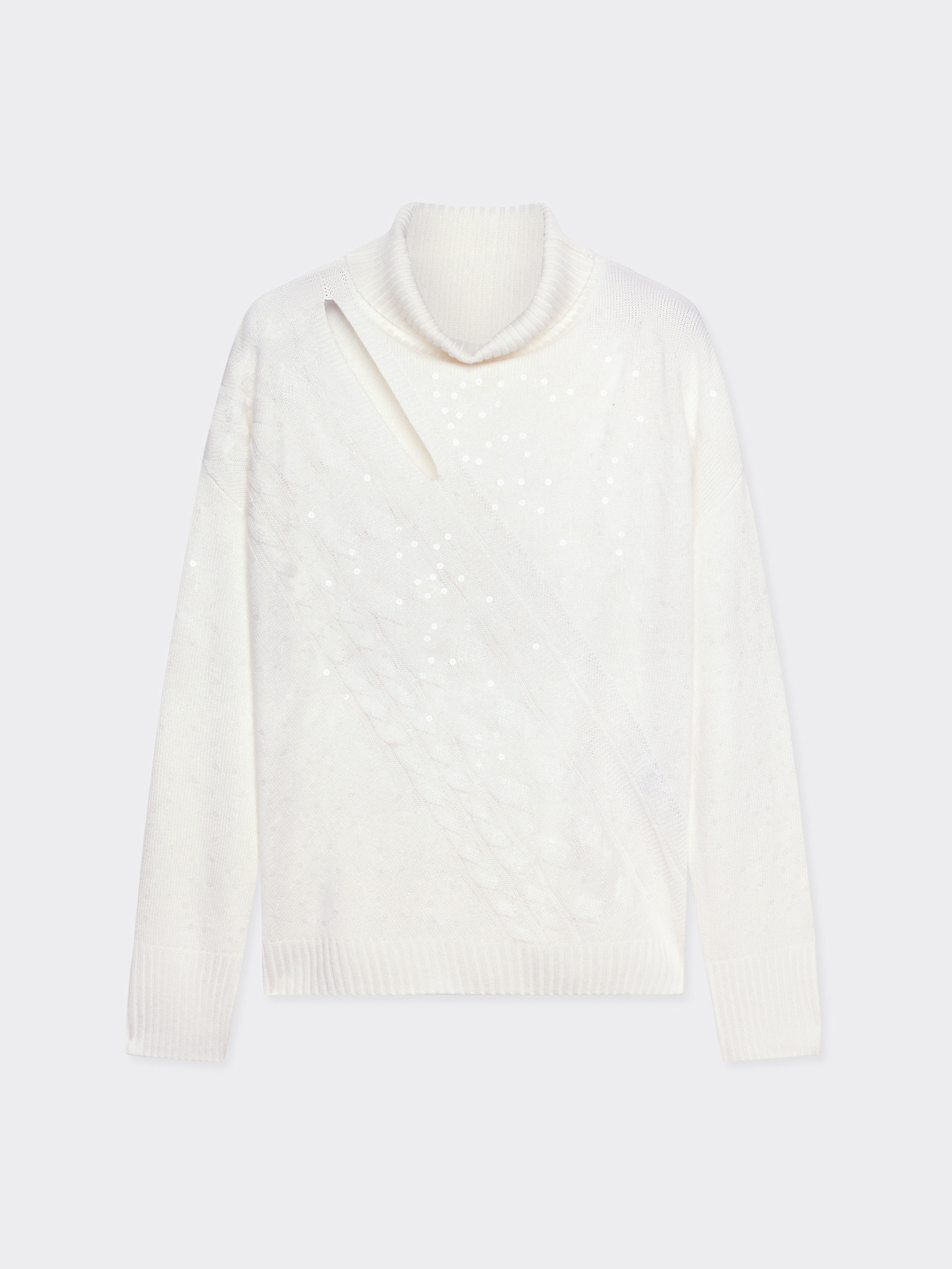Pullover mit Pailletten und Cut-Out-Detail image number 4